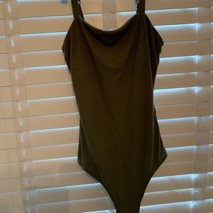 Hollister XS Green ribbed bodysuit